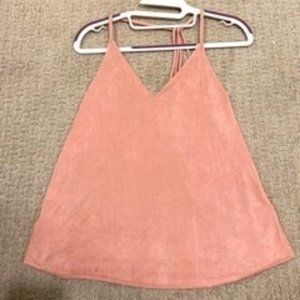 Charlotte Russe Pink Suede Racer Back Tank Top - Size S - Brand new never worn
